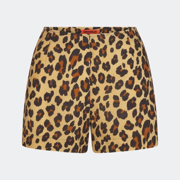 SIMONMILLER | MINA CHEETAH LINEN SHORTS - Picture 1 of 3